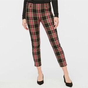 J CREW Winnie Pant Size 14 Tartan Crop Straight Stewart Plaid Preppy Stretch